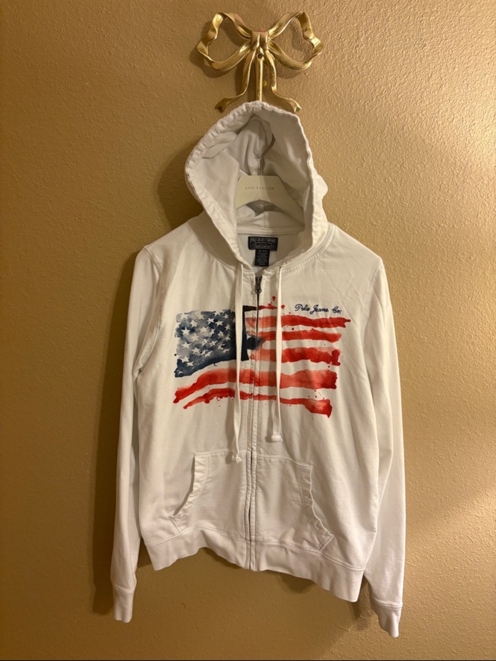 Ralph Lauren Cream Polo Jeans Company Hooded Zip Jacket